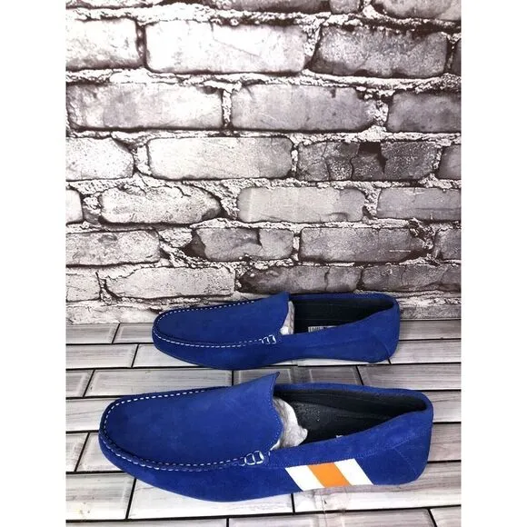 Aretina Shoes Blue Suede Leather Slip On Driving Loafers Men’s Sz 27.5 Mex/9M US