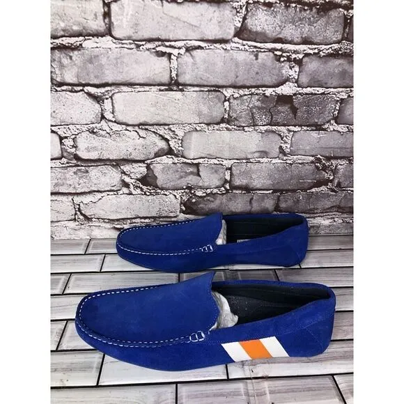 Aretina Shoes Blue Suede Leather Slip On Driving Loafers Men’s Sz 27.5 Mex/9M US