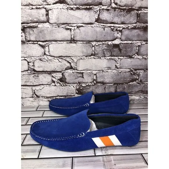 Aretina Shoes Blue Suede Leather Slip On Driving Loafers Men’s Sz 27.5 Mex/9M US