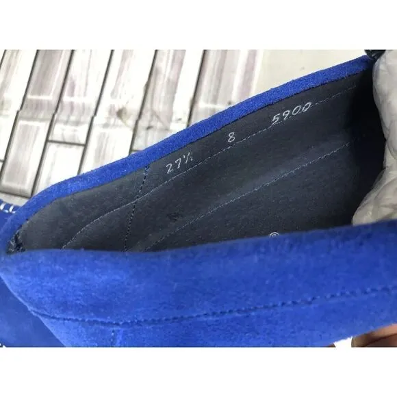 Aretina Shoes Blue Suede Leather Slip On Driving Loafers Men’s Sz 27.5 Mex/9M US