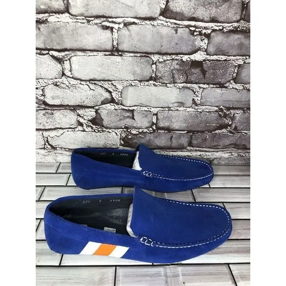 Aretina Shoes Blue Suede Leather Slip On Driving Loafers Men’s Sz 27.5 Mex/9M US