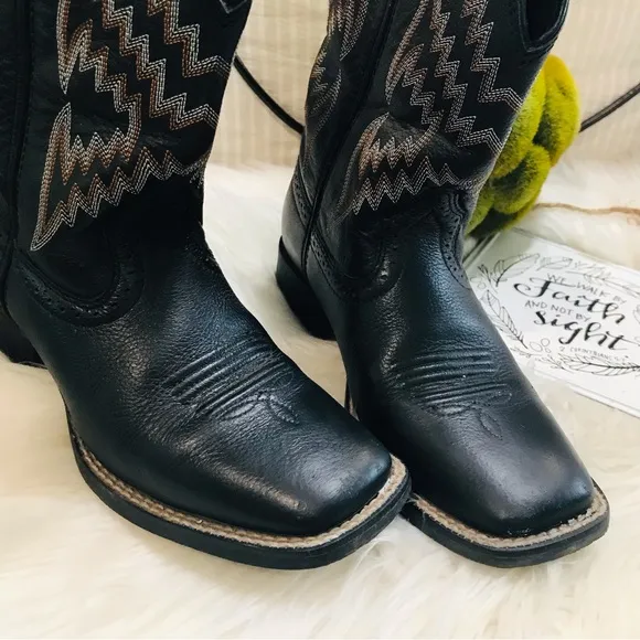 Ariat Big Kids Western Tycoon Boots. Sz 2 Black