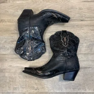 Ariat DAHLIA Snip Tow Rose Print Western Cowgirl Mid Calf Leather Boots