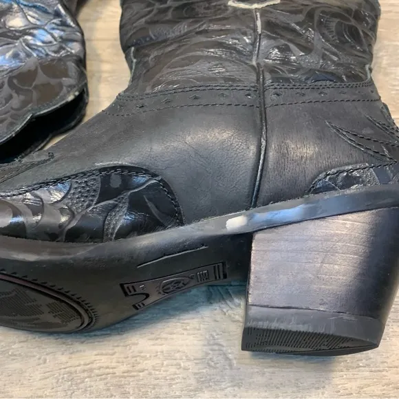 Ariat DAHLIA Snip Tow Rose Print Western Cowgirl Mid Calf Leather Boots
