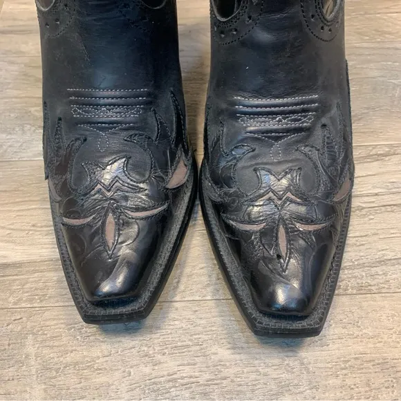 Ariat DAHLIA Snip Tow Rose Print Western Cowgirl Mid Calf Leather Boots