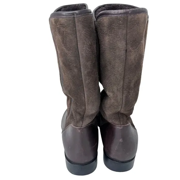 Ariat Riding Boots Cowboy Mid Calf Round Toe Pull On Leather Brown Womens Size 9