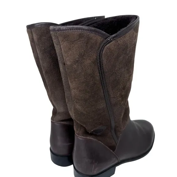Ariat Riding Boots Cowboy Mid Calf Round Toe Pull On Leather Brown Womens Size 9