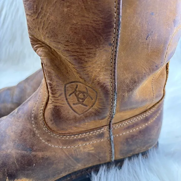 Ariat Rustic Brown Cowboy Boots with Round Toe