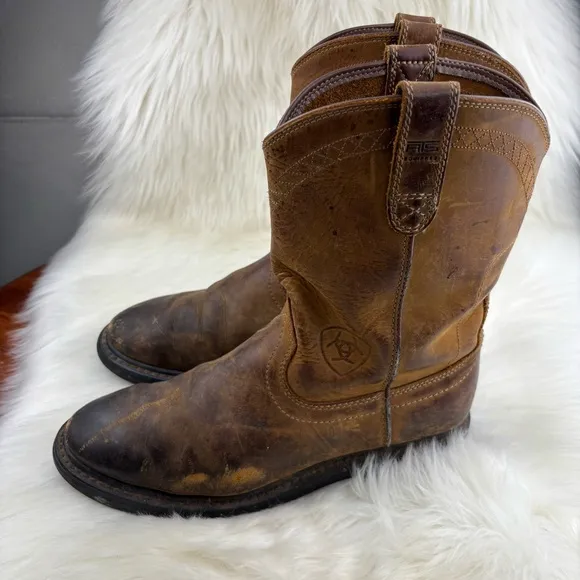 Ariat Rustic Brown Cowboy Boots with Round Toe