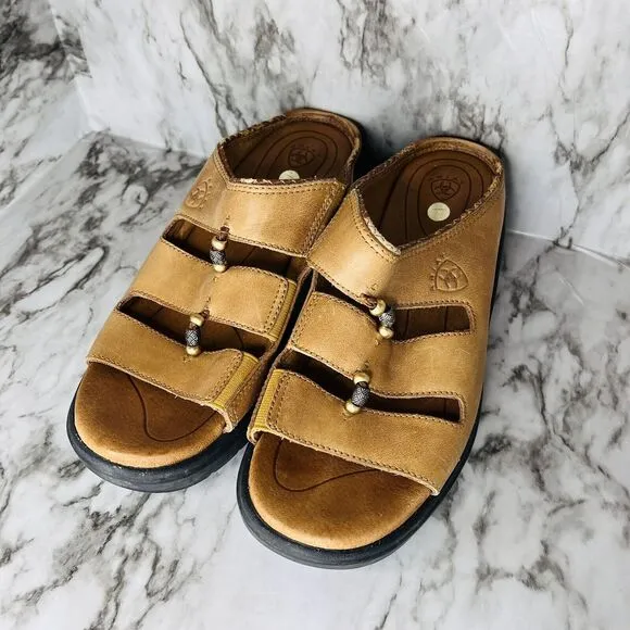 Ariat | Shoes Sandals Beaded Open Toe 1.5” Heel | Tan | Women | 7B