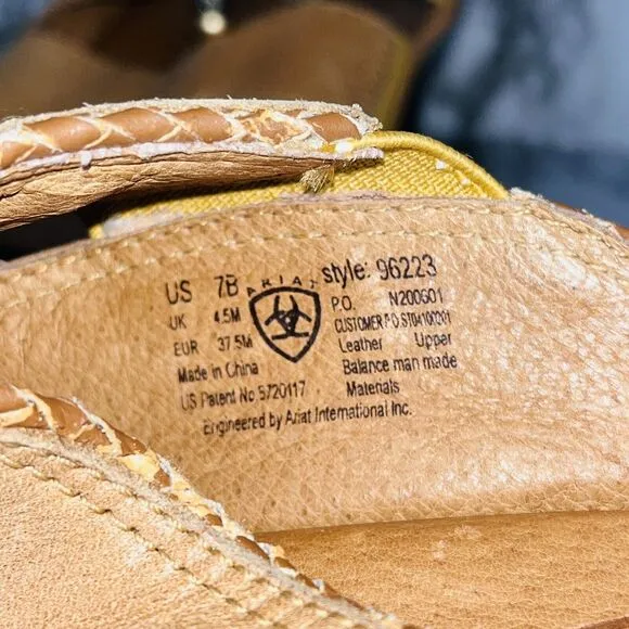 Ariat | Shoes Sandals Beaded Open Toe 1.5” Heel | Tan | Women | 7B