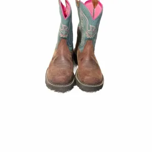 ARIAT Women’s Fatbaby Thunderbird Powder Brown/Teal/Pink Western Boots Size 9.5