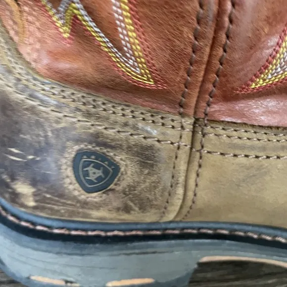 Ariat WorkHog Mens 11 D Work Boots Brown Mid Calf Leather Cowboy 10005888
