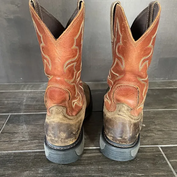 Ariat WorkHog Mens 11 D Work Boots Brown Mid Calf Leather Cowboy 10005888