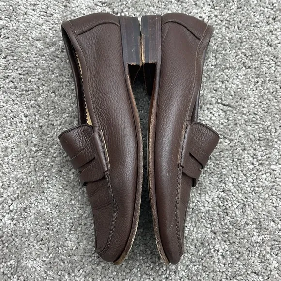 Artioli Brown Pebbled Leather Penny Loafers Men’s size 7D ~ Hand Made in Italy