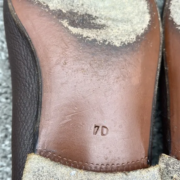 Artioli Brown Pebbled Leather Penny Loafers Men’s size 7D ~ Hand Made in Italy
