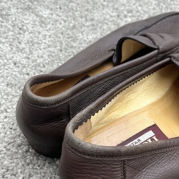 Artioli Brown Pebbled Leather Penny Loafers Men’s size 7D ~ Hand Made in Italy