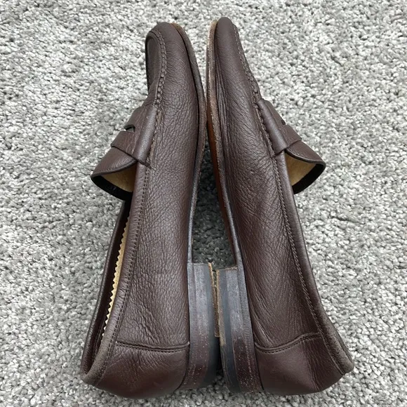 Artioli Brown Pebbled Leather Penny Loafers Men’s size 7D ~ Hand Made in Italy
