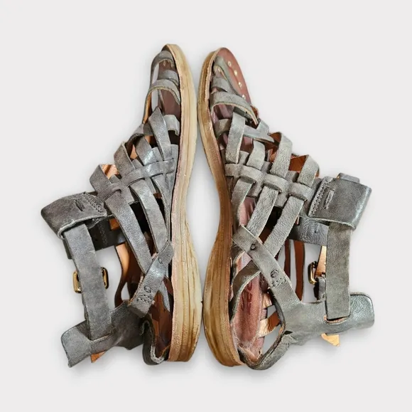 A.S.98 Ralston Leather Sandals in Smoke