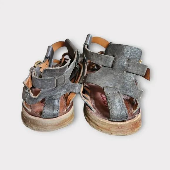 A.S.98 Ralston Leather Sandals in Smoke