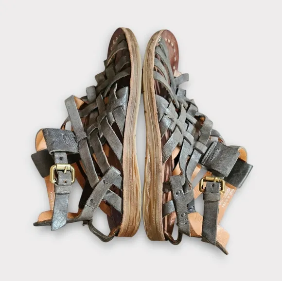 A.S.98 Ralston Leather Sandals in Smoke