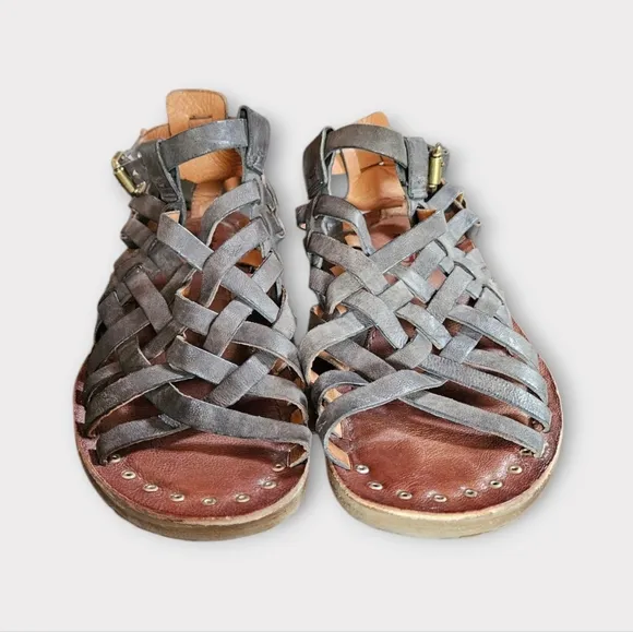 A.S.98 Ralston Leather Sandals in Smoke