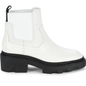 Ash Mastro Leather Pull-On Combat Boots White