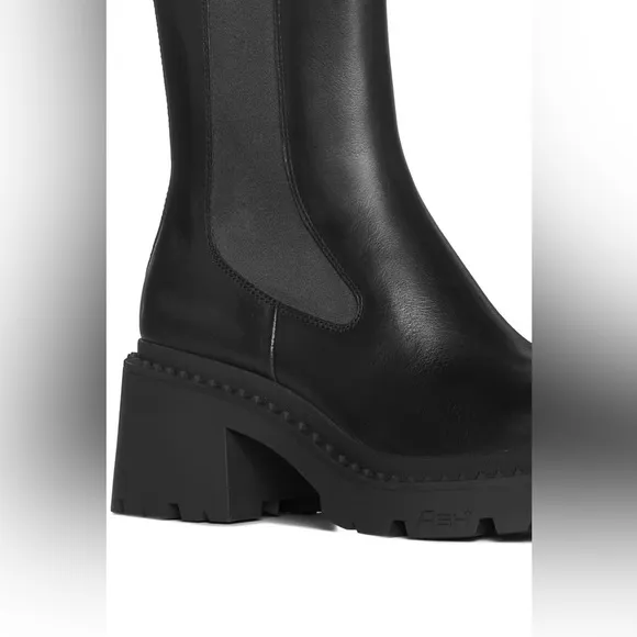Ash Nico Round-Toe Ankle Boots 60mm leather chunky boots chelsea combat boot 37