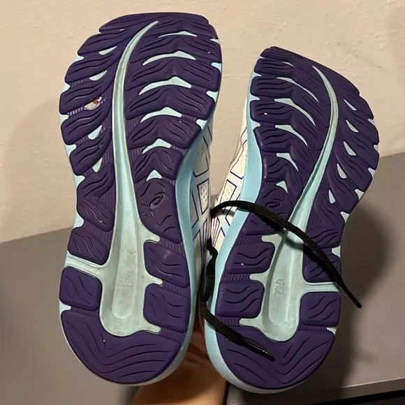 Asics Gel Excite 8 sneakers white blue purple lime green size 9