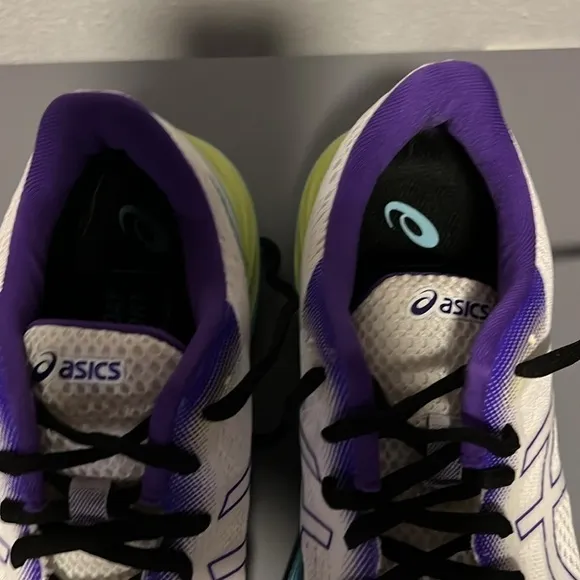 Asics Gel Excite 8 sneakers white blue purple lime green size 9