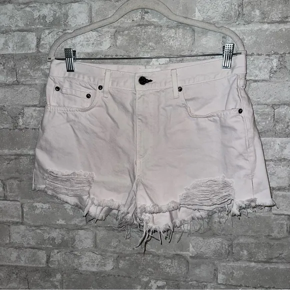 Askk NY Jax Short in Distressed Ivory sz 28 #II