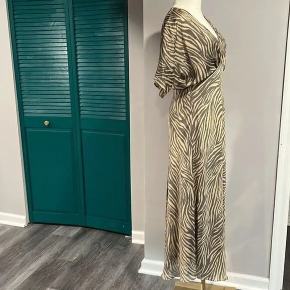 ASTR NEOT Flutter Sleeve Open Back Midi Dress Zebra - S ($99)