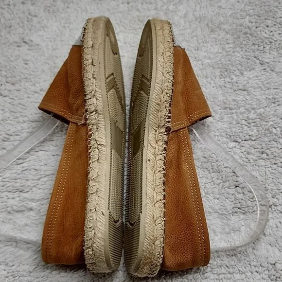 ATELIER ALIENOR ESPADRILLE TAN SILVER LEATHER CAP-TOE FLAT SANDALS SIZE 40 NWOB