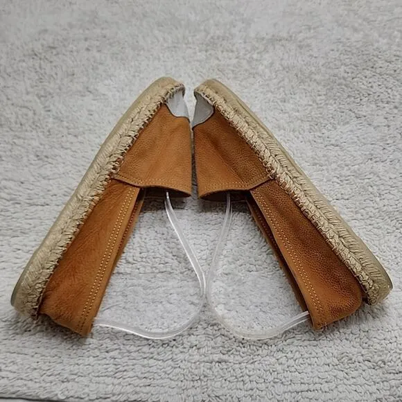 ATELIER ALIENOR ESPADRILLE TAN SILVER LEATHER CAP-TOE FLAT SANDALS SIZE 40 NWOB