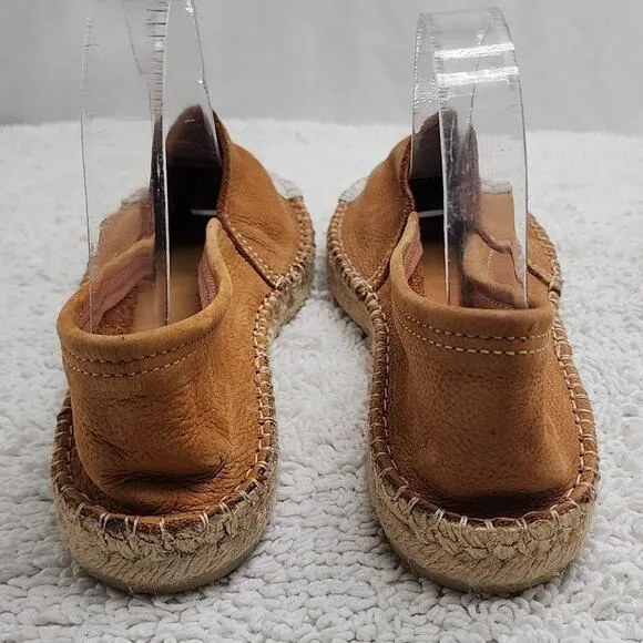 ATELIER ALIENOR ESPADRILLE TAN SILVER LEATHER CAP-TOE FLAT SANDALS SIZE 40 NWOB