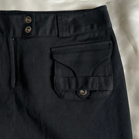 ATELIER BLACK KNEE LENGTH SKIRT SLEEK UTILITY STYLE CLASSIC SIZE/12 LARGE