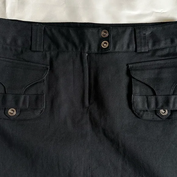 ATELIER BLACK KNEE LENGTH SKIRT SLEEK UTILITY STYLE CLASSIC SIZE/12 LARGE
