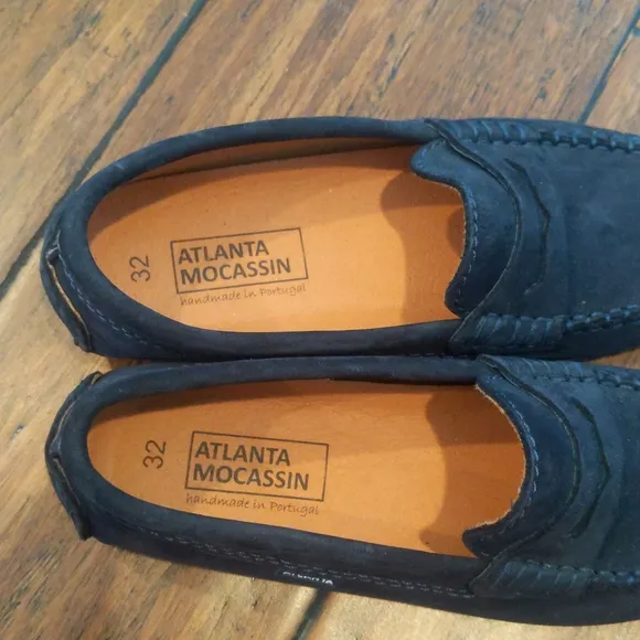 Atlanta Mocassin Loafers Drivers - in Dark Blue / Navy Suede - Size 2