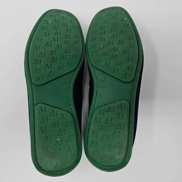 AUSTEN HELLER PENNY LOAFERS MOC DRIVERS BLUE SUEDE GREEN CONTRASTING MENS 8.5