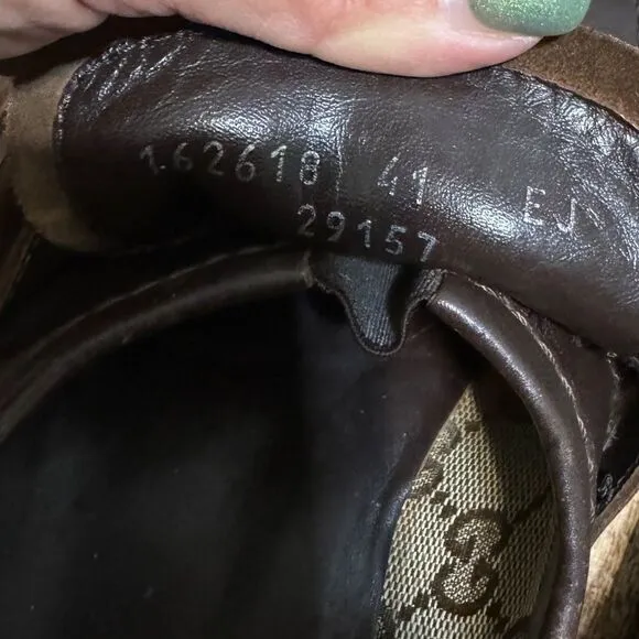 Authentic brown leather Gucci driving loafers