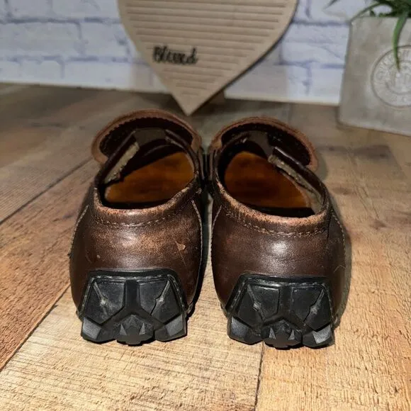 Authentic brown leather Gucci driving loafers