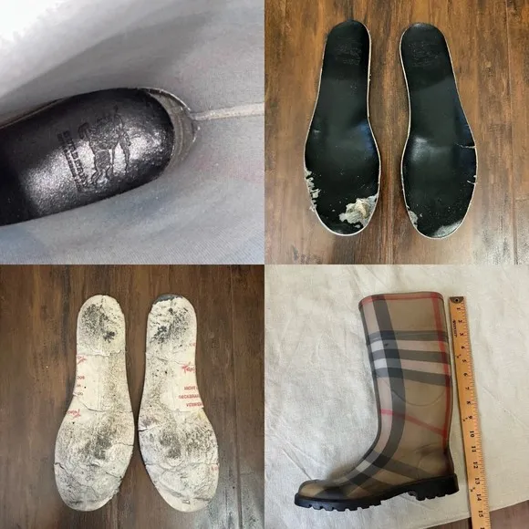 AUTHENTIC BURBERRY LONDON Mid-Calf Rain Boots in Signature Plaid