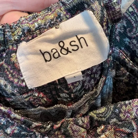 BA&amp;SH Robe Glady Paisley Open Back Long Sleeve Maxi Dress size Small / 4 NWOT