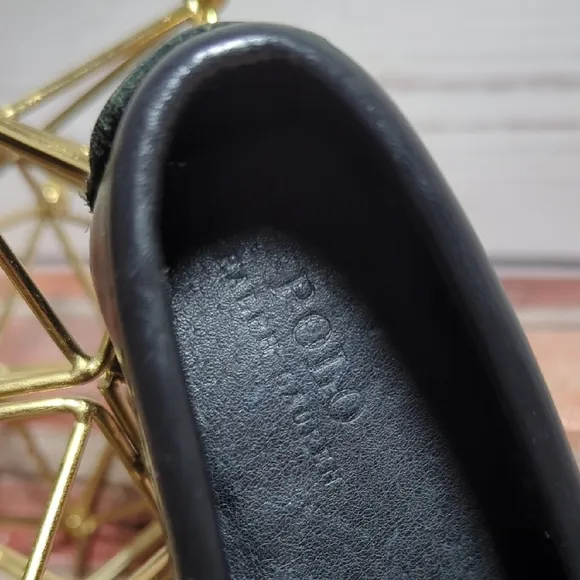 Baby Boy Girl Black Leather Polo Ralph Lauren Penny Loafers Church Preppy 4