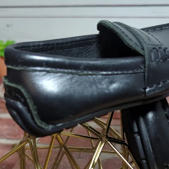 Baby Boy Girl Black Leather Polo Ralph Lauren Penny Loafers Church Preppy 4