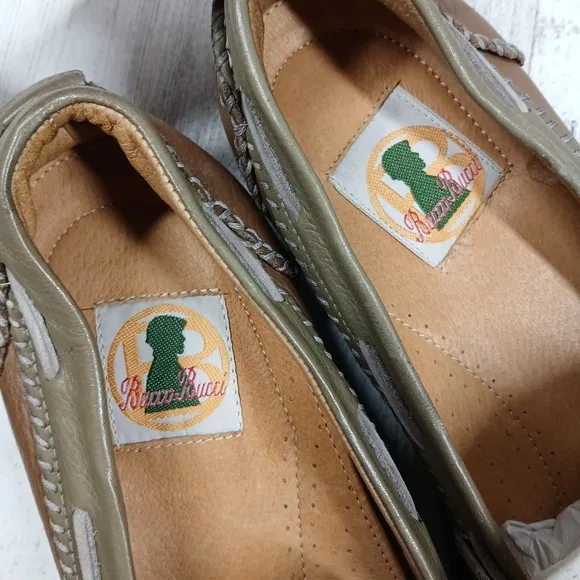 Bacco Bucci Studio Driving Moccasin Brown Leather Loafers Boat Shoes #1148