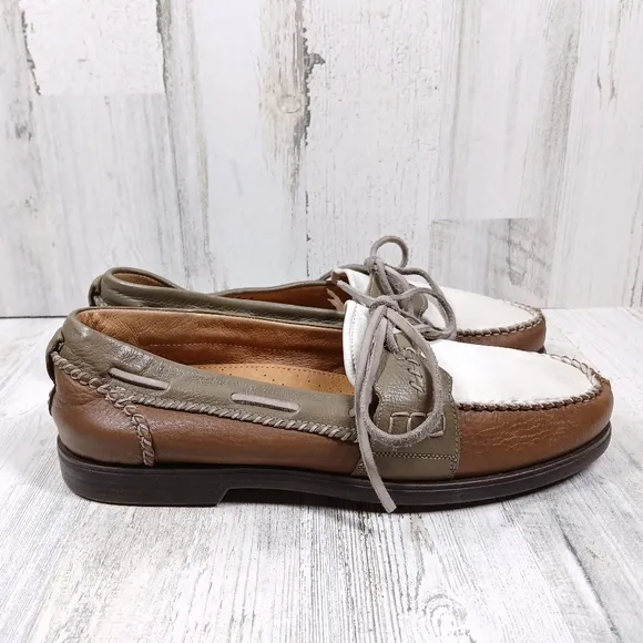 Bacco Bucci Studio Driving Moccasin Brown Leather Loafers Boat Shoes #1148