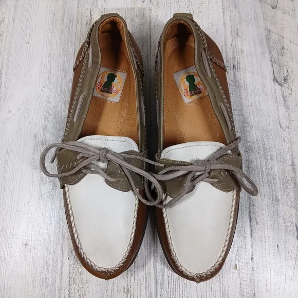 Bacco Bucci Studio Driving Moccasin Brown Leather Loafers Boat Shoes #1148