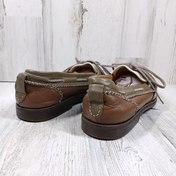 Bacco Bucci Studio Driving Moccasin Brown Leather Loafers Boat Shoes #1148
