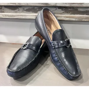 Bacco Bucci Studio Mens Driving Loafers Shoes Size 8 Black Leather Slip On